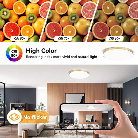 220V Led Ceiling Light Golden Bedroom Indoor Kitchen Lighting for Home Decor Dustproof Bathroom Led Lamp Golden Ceiling Lamps