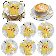 6/8/9/12pcs DIY Pokémon Diamond Painting Cousters Cute Cartoon Rhinestones Art Mosaic Cup Pad Table Placemat Home Decor Gift