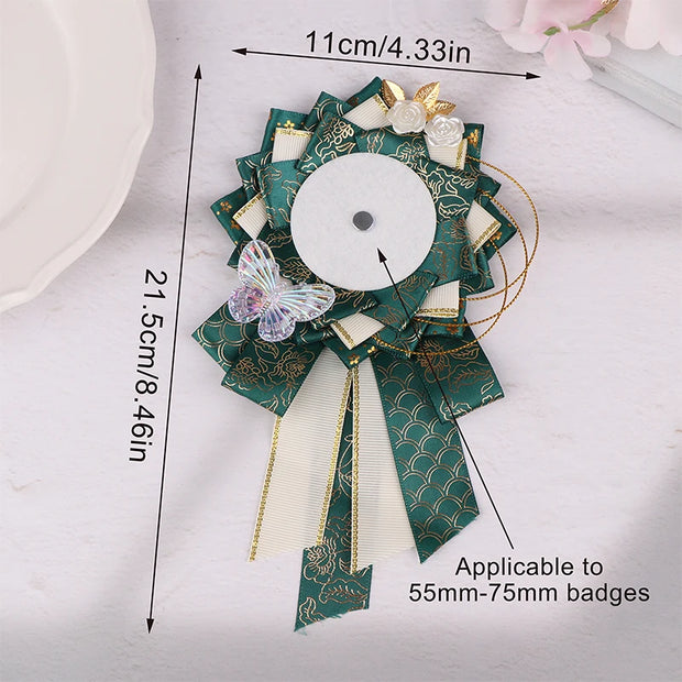Ribbon Cosplay Bags Rosette Protection Flower Pin Holder Badge Accessories Fill Backpack Badge Base Tray Itabag Decor