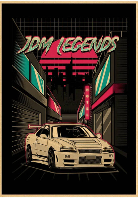 jdm Kraftpaper Poster HomeDecal Painting Wall Sticker for  wall art  Coffee House Bar  wall art