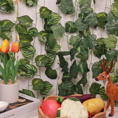240cm Leaf Vine Artificial Hanging Plants Liana Silk Fake Ivy Leaves For Wall Green Garland Decoration Home Decor Party Vines