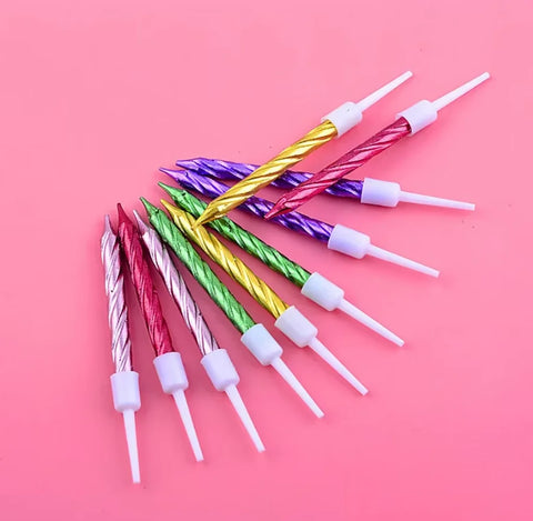 6pcs Birthday Candles Spiral Cake Candles  Long Thin Cake Candles For Wedding Party And Cake Decoration
