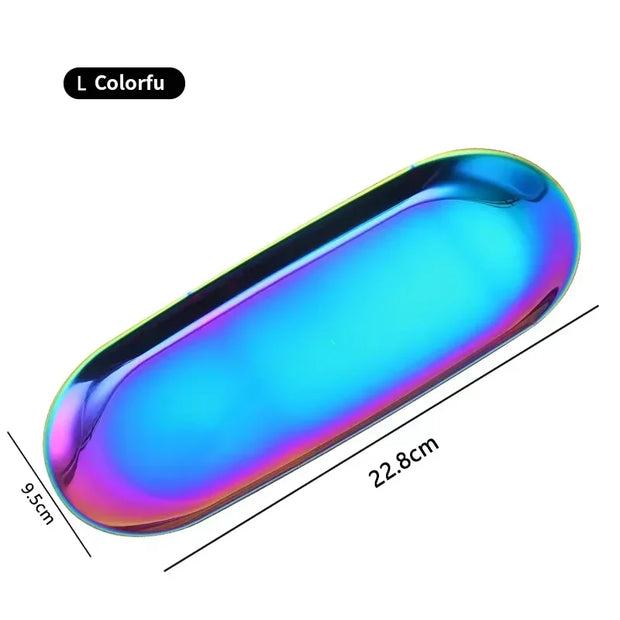 Modern Simple Metal Stainless Steel Storage Tray Jewelry Display Tray Shooting Props Trinkets Display Box Multi-functional