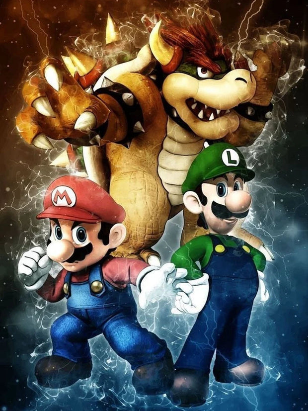 Japanese Anime 5d Diamond Painting Kit M-Marios Bowser Embroidery Jewelry Handmade DIY Mosaic Home Decoration Children's Gift