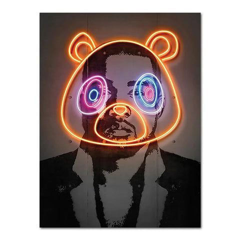 Abstract Rapper Wall Art Home Decor Poster Neon Effect Hip Hop Artist 2Pac Canvas Paint Bedroom Decoration Mural Picture Print