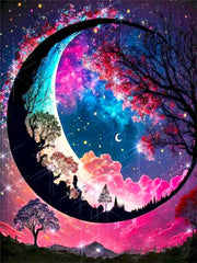 5D Diy Diamond Painting Fantasy Moon Tree Landscape Full Drill Rhinestones Mosaic Embroidery Handmade Products Home Decor Gift