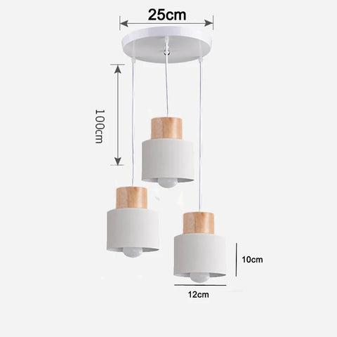 Nordic LED Pendant Lights Metal Wood Chandeliers Hanging Lighting Dining Room Kitchen Bar Bedside Lights Pendant Lamps E27 Bulb