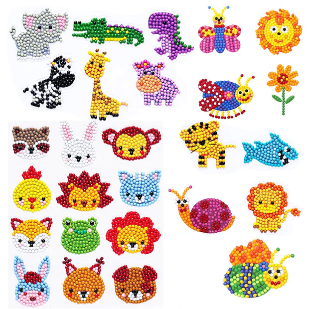 Children's Handmade Diamond Painting Sitcker Pokemon Kit Digital Rod-Shaped Diamond Painting Kit For Cartoon Nnimals Easy to DIY